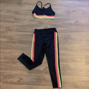 Neon striped Pink Yoga outfit
